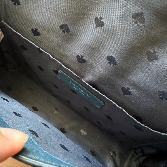 Kate Spade Cameron Flower Appliqué Blue Convertible Crossbody Bag - Picture 13 of 16